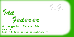 ida federer business card